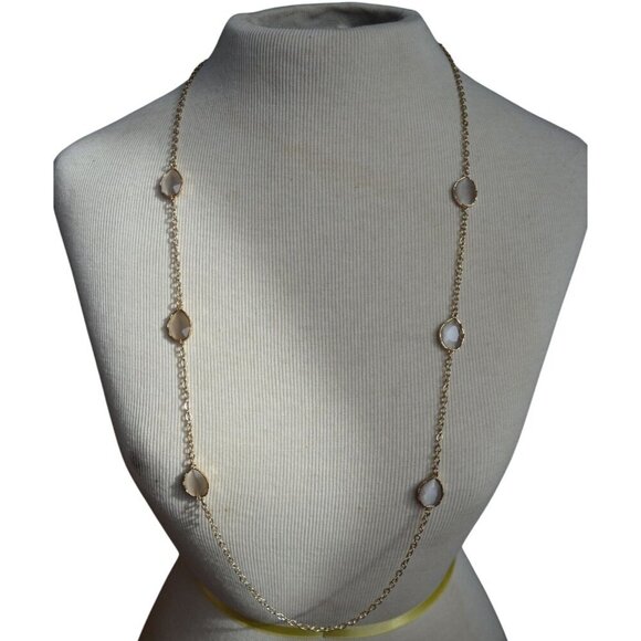 14th & Union Gold-Tone Chain Necklace With Faceted Stones - Picture 8 of 10